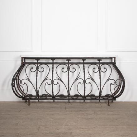 Large 20th Century Iron and Marble Console Table CO3229604