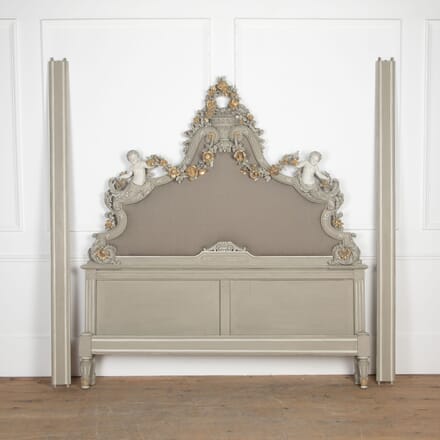 Large 20th Century Italian Baroque King-Size Bedstead BD3427199