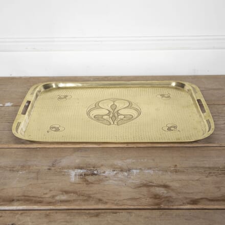 Large 20th Century Signed Arts & Crafts Brass Cocktail Tray DA1527723