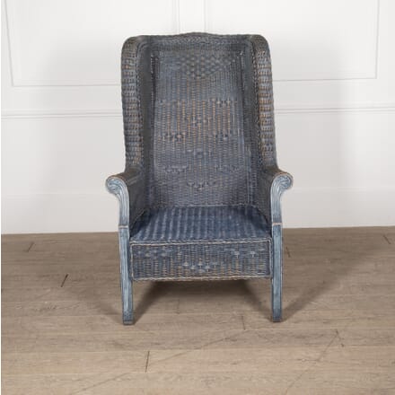 Large 20th Century Wicker Wing Armchair CH0529385