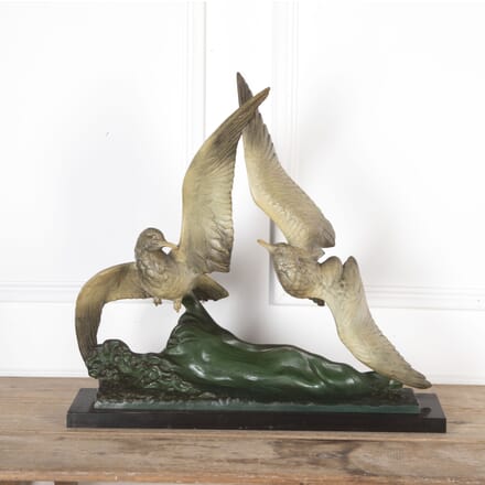 Large French Art Deco Sculpture of Two Seabirds DA8521914