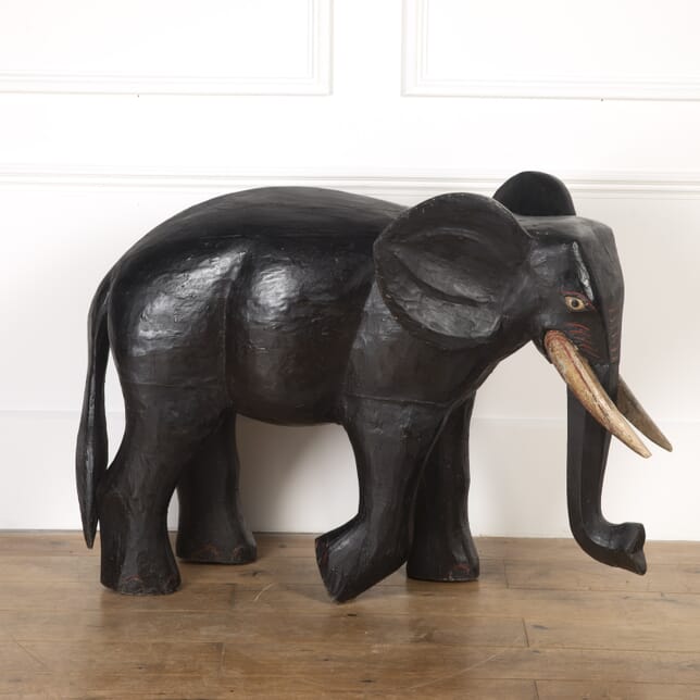 Large Indian Carved Wood Elephant DA0316825