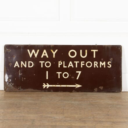 Large Early 20th Century British Rail Platform Sign DA2333396