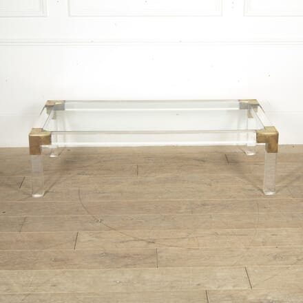 Large French Brass and Lucite Coffee Table CT4520243