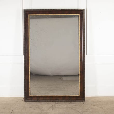 Large Italian 19th Century Mahogany and Giltwood Ripple Moulded Mirror MI4123280