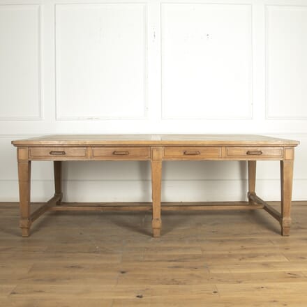 Large Late 19th Century Oak Library Table TS3423724