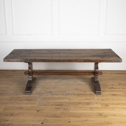Large Mid 19th Century Oak Trestle Table TD3424266