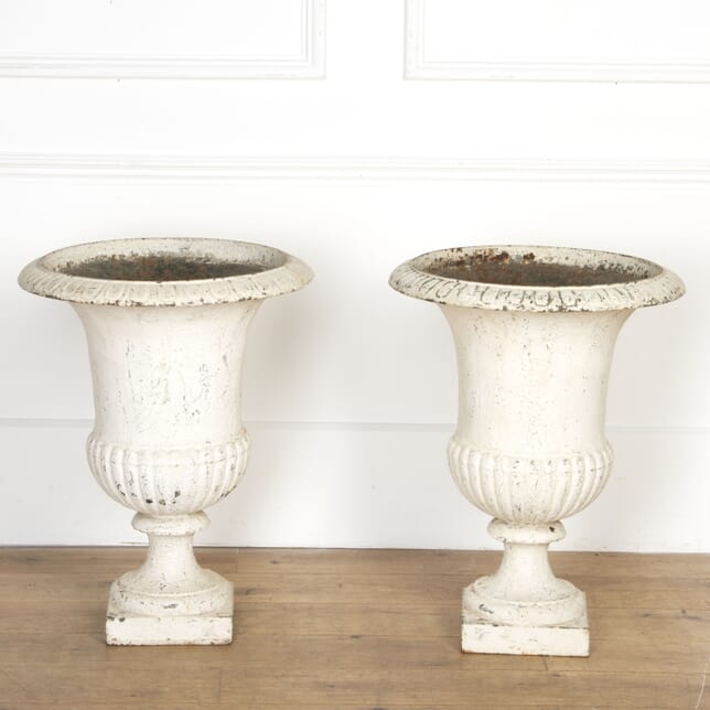Pair of Early 20th Century Cast Iron Urns GA9017975