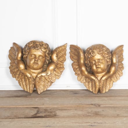 Large Pair of 19th Century Giltwood Angels DA3432418