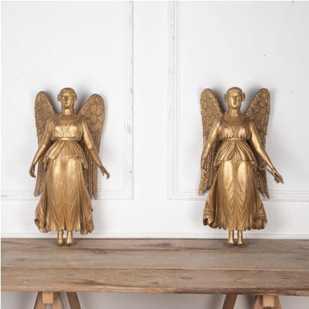 Large Pair of 19th Century Giltwood Carved Angels DA3425946