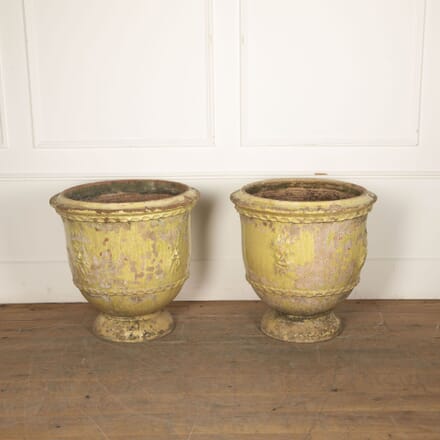 Pair of 20th Century Large Glazed Terracotta Urns DA8131836