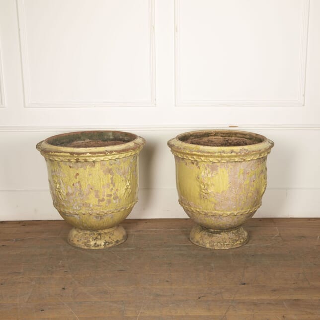 Pair of 20th Century Large Glazed Terracotta Urns DA8131836