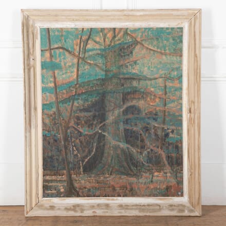 Large Woodland Painting in Antique Frame WD9034090