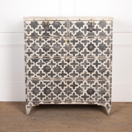 Late 18th Century Geometric Painted Chest of Drawers CC8227312
