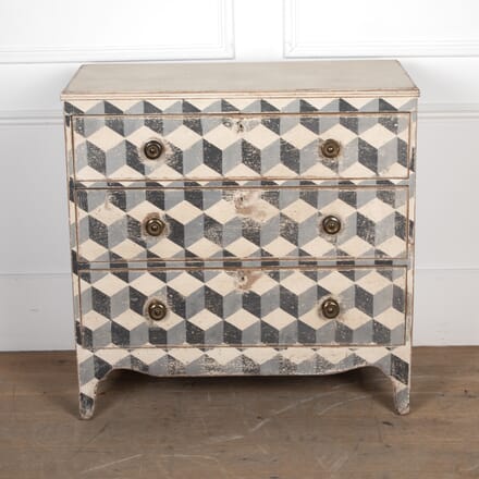 Late 18th Century Geometric Painted Chest of Drawers CC8227869