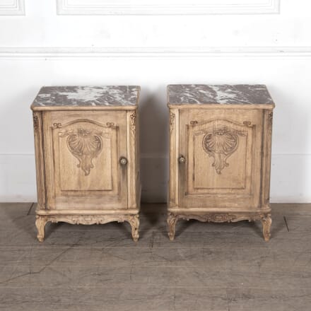 Late 19th Century Bleached Oak Bedside Cabinets BD8426849