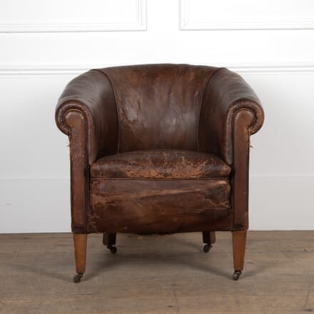 Late 19th Century Leather Library Chair CH0326803