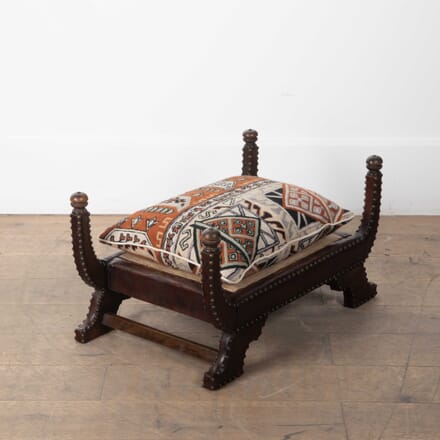 Late 19th Century Oak and Leather Stool ST8229154