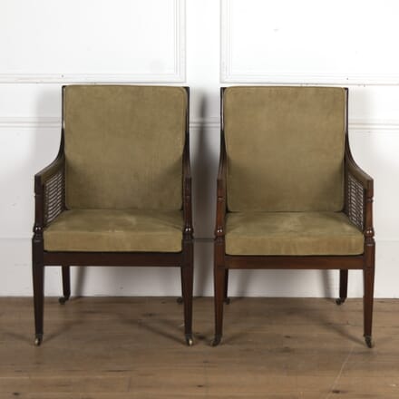 Late 19th Century Pair of Mahogany Bergere Chairs CH0319061