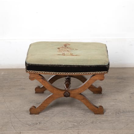 Late 19th Century X-Frame Tapestry Stool ST1527604