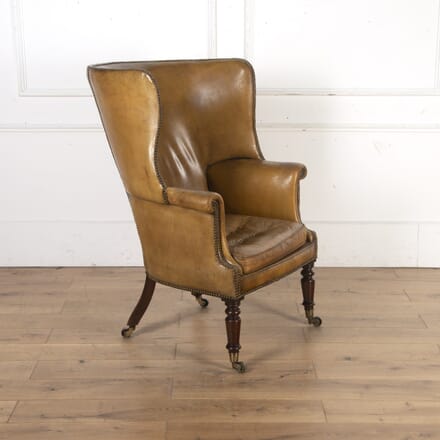 19th Century Leather Wing Armchair CH8016029