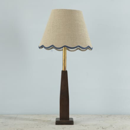 Linen Scallop with Blue Trim Lampshade LL6618535
