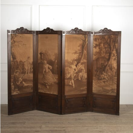 Louis XVI Revival Four Panelled Walnut Screen OF1518880