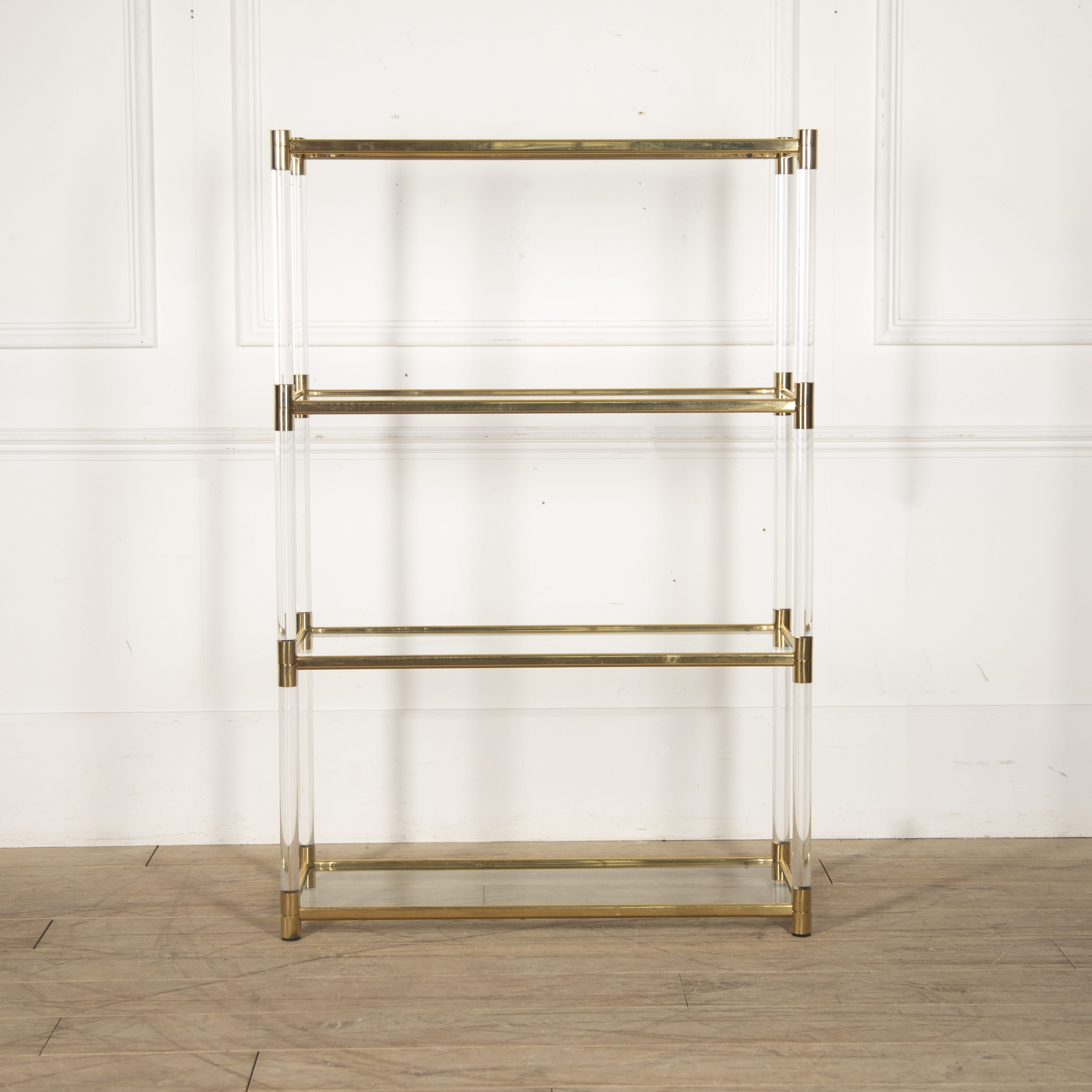 Mid-Century Italian Lucite and Brass Étagère