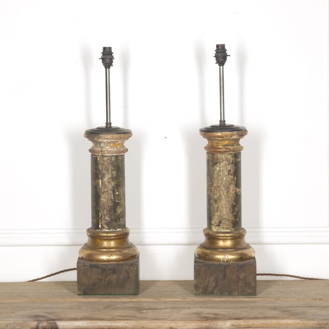 Pair of Faux Marble Column Lamps LT1314944