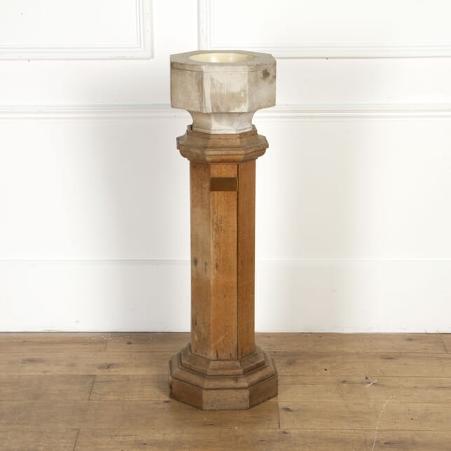 Marble Font Fitted to a Hexagonal Plinth GA3718085
