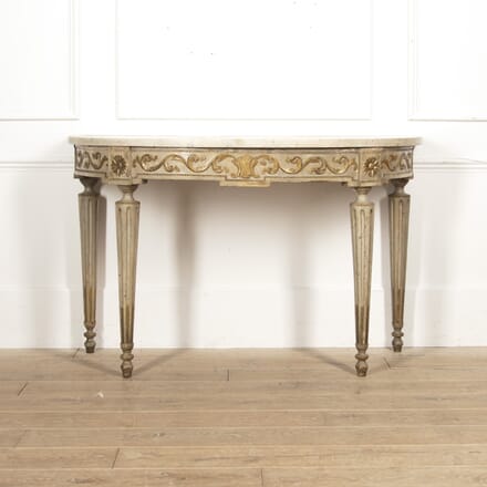 Marble Topped Demi-lune Side Table CO2818263