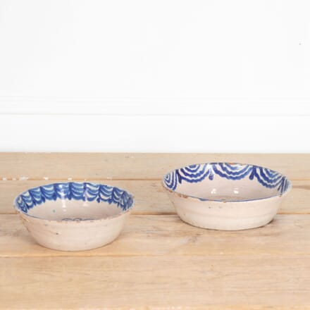 Matched Pair of 19th Century Spanish Blue and White Lebrillo Bowls DA2833816