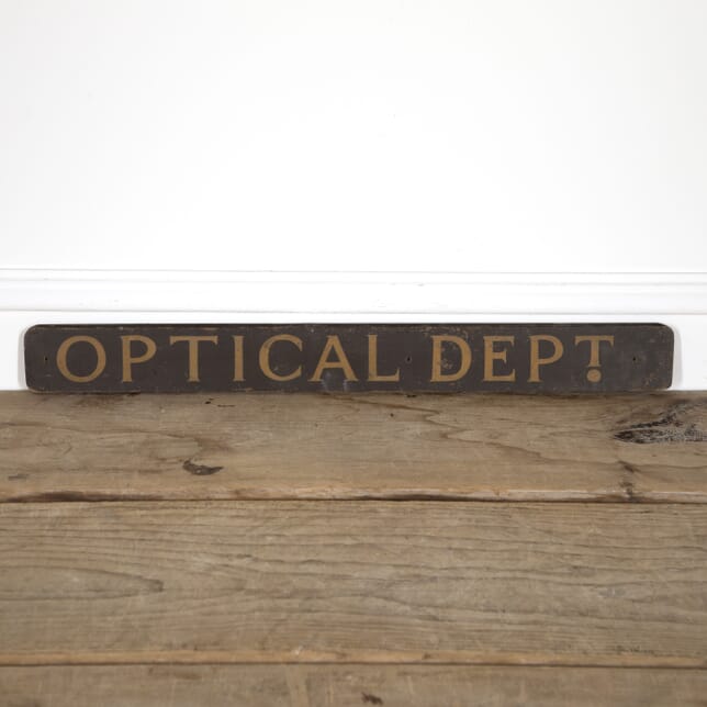 19th Century Optical Department Sign DA9921558
