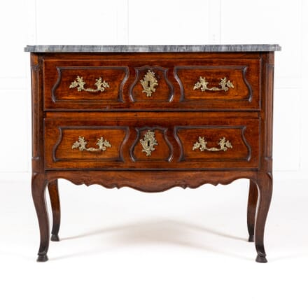 Mid 18th Century French Walnut Commode with Marble Top CC0633321