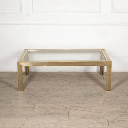 Mid Century French Brass and Chrome Coffee Table CT4828647