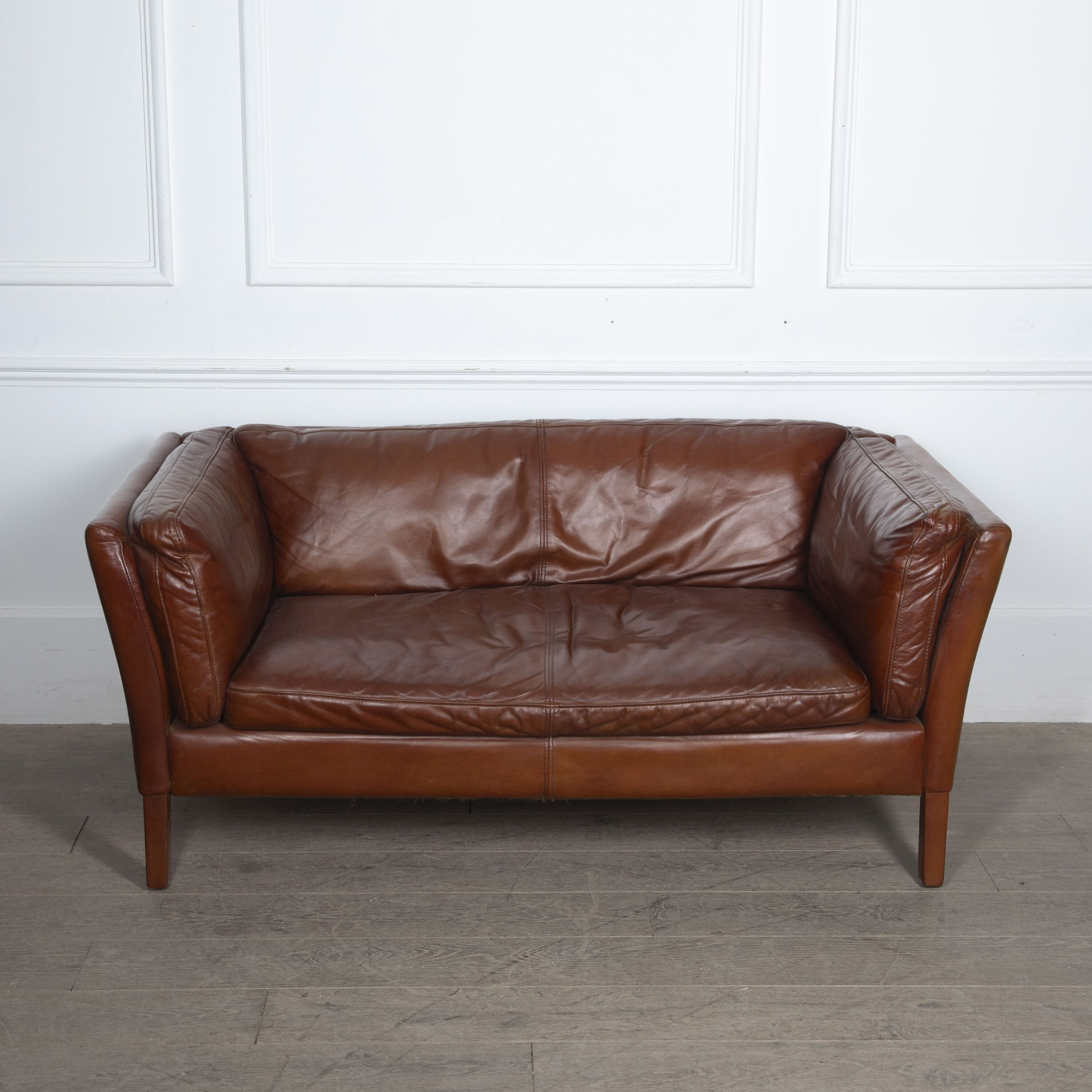 Mid Century French Leather Sofa
