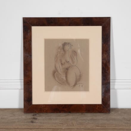 Mid-Century Ink and Pastel Nude Study WD3029801