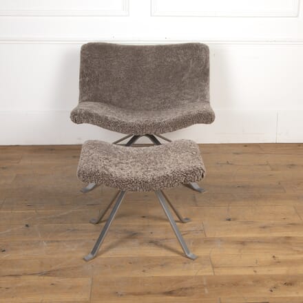 Mid-Century Italian Sheepskin Swivel Chair By Tonon CH5322202