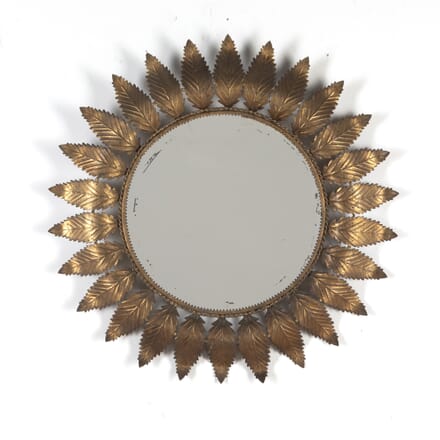 20th Century Spanish Gilt-metal Leaf Sun Mirror MI3423697