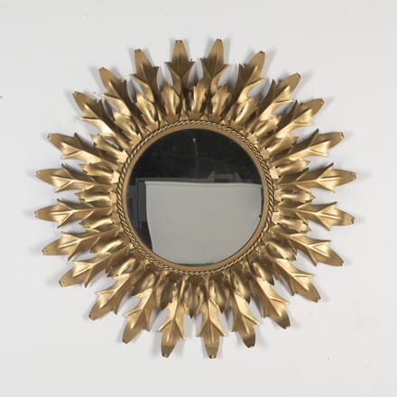 20th Century Spanish Gilt-metal Leaf Sun Mirror MI3423696