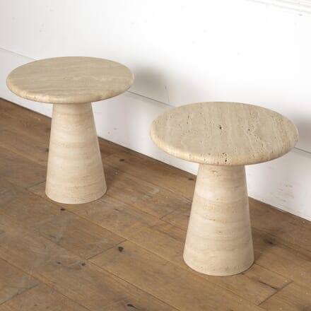 Mid-Century Style Travertine Side Tables CO4622720