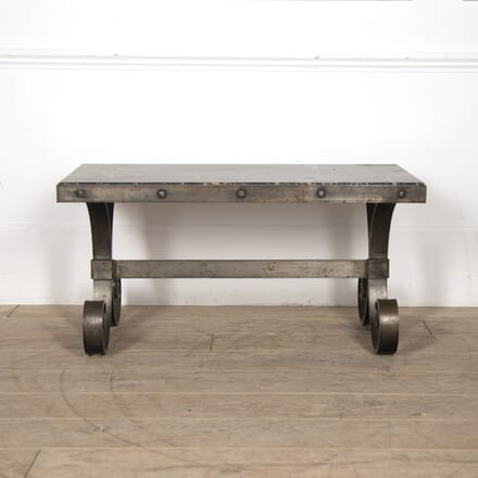 Modernist Iron and Marble Coffee Table CT7820363