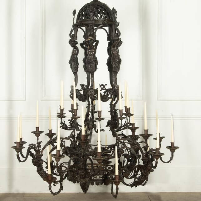 Monumental 19th Century French Bronze Chandelier LC4130884