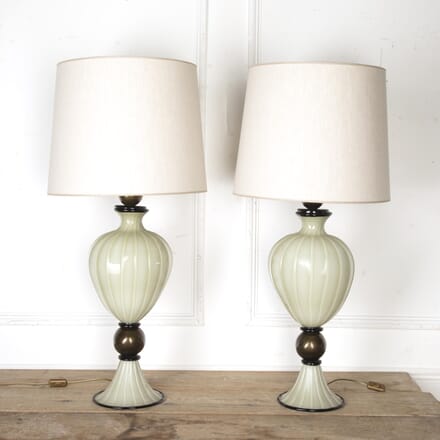Pair of Mid-Century Style Murano Glass Lamps LL4620276