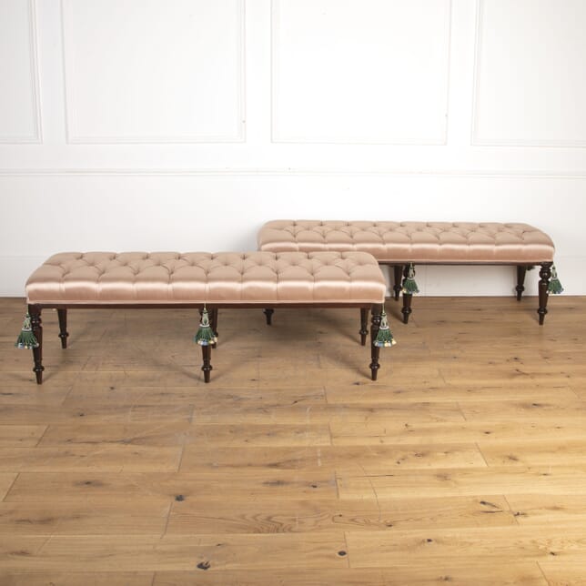 19th Century Pair of Silk Upholstered Benches SB8722186
