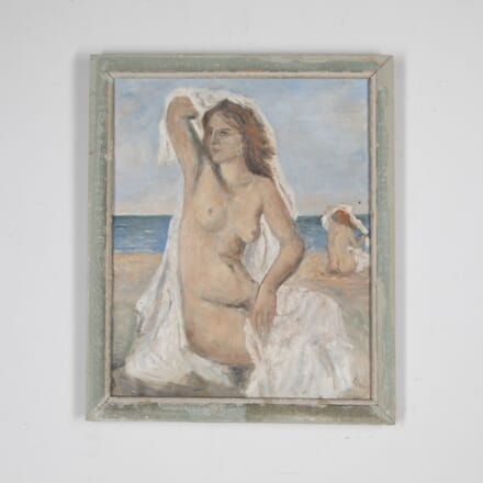 20th Century Nude On A Beach Signed Oil On Canvas WD1523575