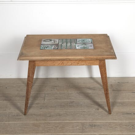 Oak Mid-Century Table with Robert Picault Tiles CT2919748