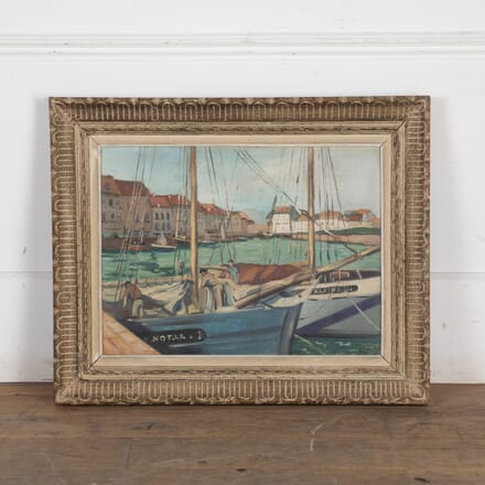 20th Century French Oil Painting of a Harbour Scene WD8525865