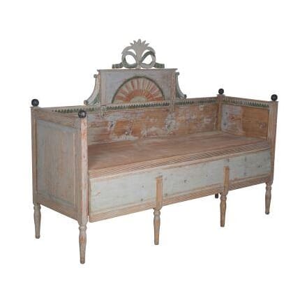 Original Painted Gustavian Bench/Pull Out Bed SB012378