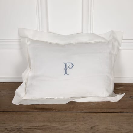 'P' Monogrammed Linen Cushion RT0126448